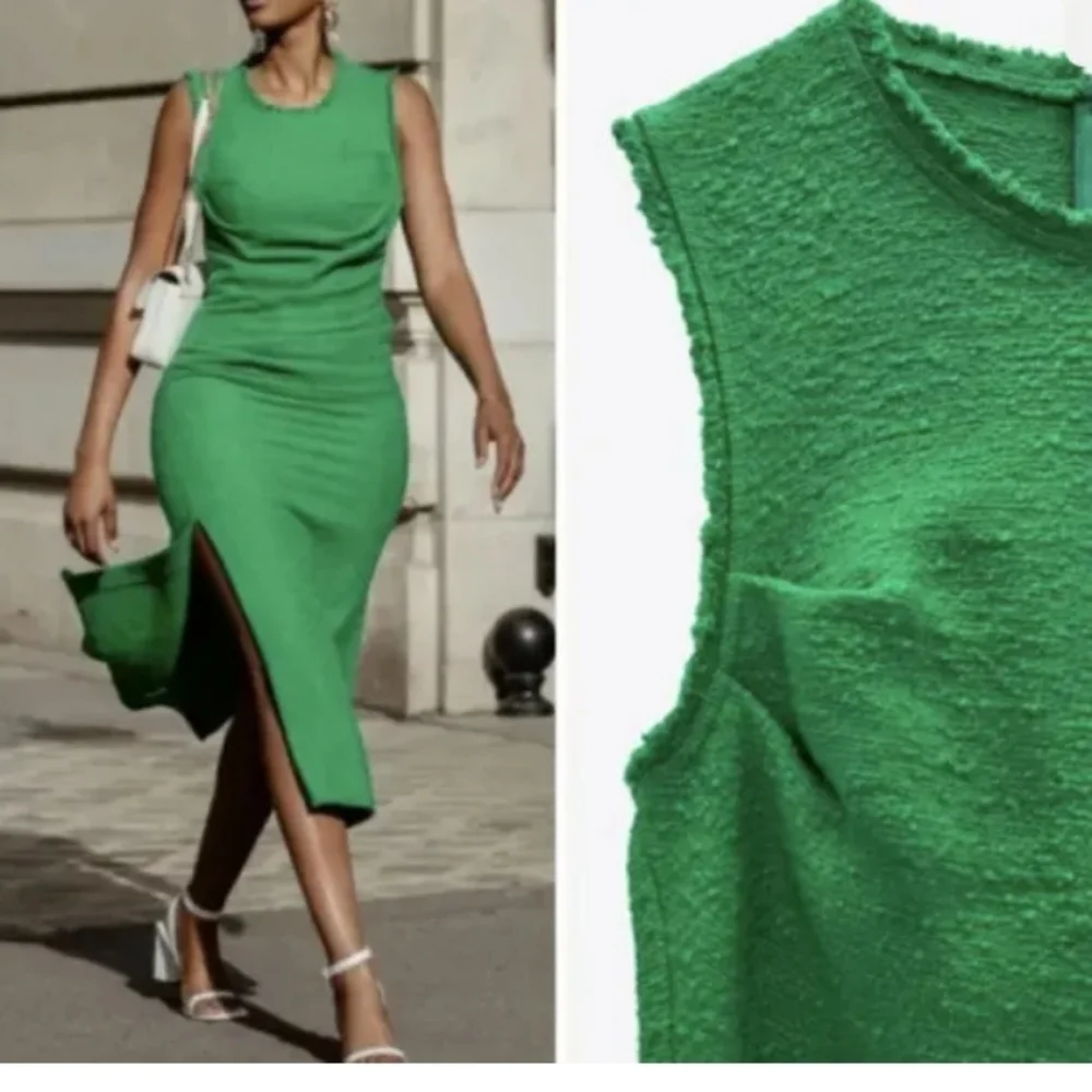 ZARA long textured weave dress - Picture 13 of 15